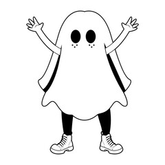 Isolated boy disguised Hallloween costume Vector