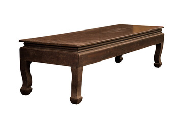 Low wooden table.