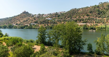 Obraz premium Landscape over the Tagus River in the municipality of Gaviao, Portugal