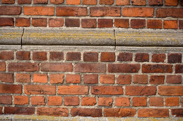 Fototapeta premium texture of red old brick. brick wall close-up