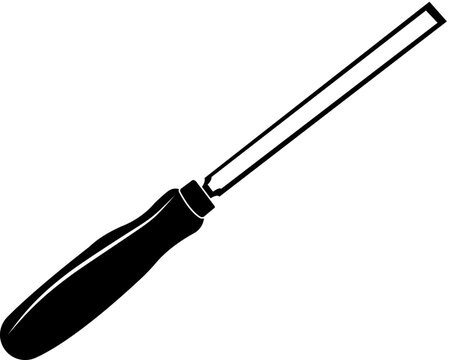 Vector image (silhouette, symbol) of a hand tool - chisel