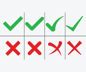 Check and Cross symbols vector design