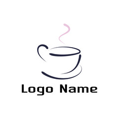 Creative tea logo icon design with white background
