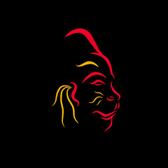 Illustration vector face Hanoman 