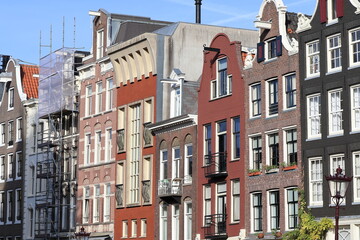 Fototapeta premium Amsterdam Leliegracht Canal House Facades View, Netherlands