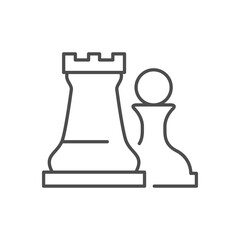 Chess figures line outline icon