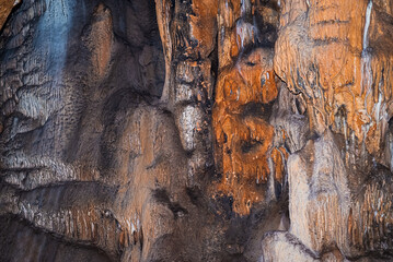 Limestone and calcite formations in Inkaya cave. Yelki, Izmir, Turkey