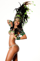 Linda passista dançarina de samba do carnaval do Rio de Janeiro, Brasil.