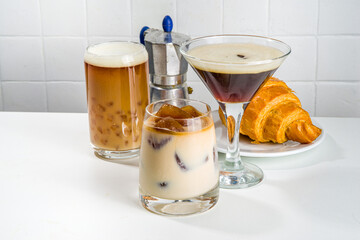 Various coffee cocktails and drinks