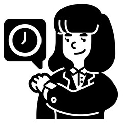 businesswoman glyph icon