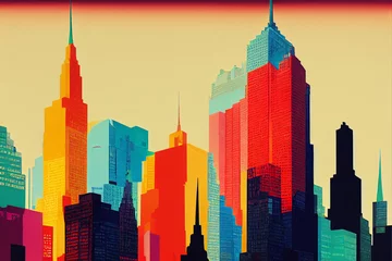 Pop art new york city colorful  illustration  © Strabiliante