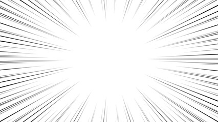 Black cartoon style concentration line material