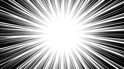 Black cartoon style concentration line material