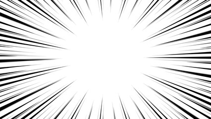 Black cartoon style concentration line material