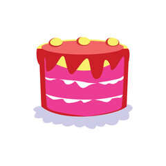 cake with chocolate, Birthday cake vector illustration with bright background