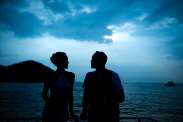 Happy moments of interracial couples on a yacht The couple had their honeymoon at one of Asia's