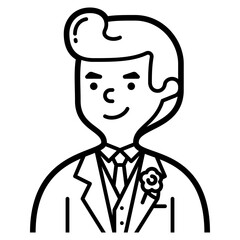 groom suit line icon