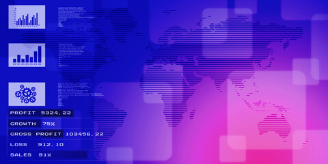 2d illustration world map abstract background