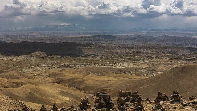 Time lapse of clouds in motion above the Earth forest in Tibet