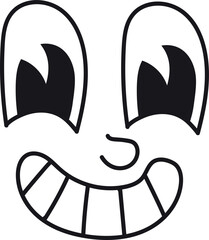 Toon wide smile. Funny comic face expression