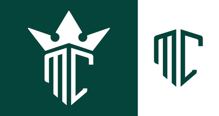 Creative Initial Letters MC Logo Designs. - obrazy, fototapety, plakaty