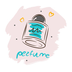 Big perfume bottle, Perfume, hand drawn, beauty accessory, decoration, doodle