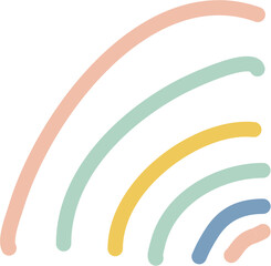 Colorful Cute Doodle Rainbow Vector Illustration