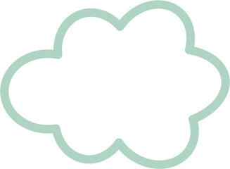 Colorful Cute Doodle Cloud Vector Illustration