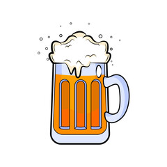 Isolated beer glass with foam Oktoberfest Vector