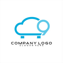 Furniture vector logo design with cloud concept.