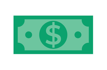 Minimalist money front illustration on white background