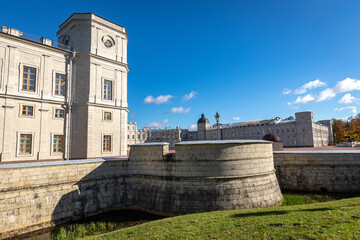 Fototapeta na wymiar view of the facade of the Gatchina palace