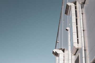 large air ducts outside the building supply and exhaust ventilation