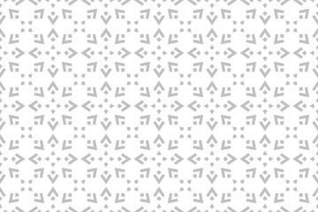 Abstract geometric pattern with lines, snowflakes. A seamless vector background. White and gray texture. Graphic modern pattern