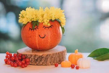 Halloween party. Halloween pumpkin. Halloween is held in autumn