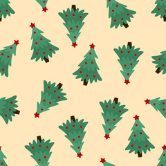 Naklejka na ściany i meble Christmas pattern with a Christmas tree. Vector illustration