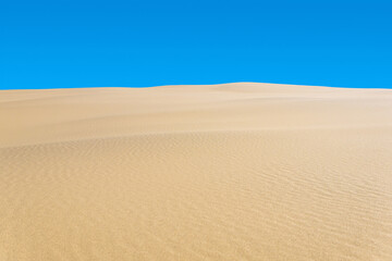 desert landscape, sand dunes under blue sky