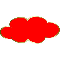 Red Chinese cloud with golden line