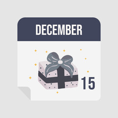 Christmas advent calendar. Countdown to Christmas. December 15st. Vector illustration