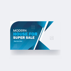 Real estate house sell banner youtube thumbnail template web banner cover for sale post
