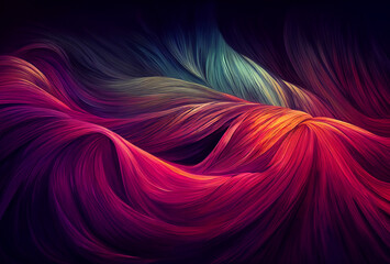 Colorful dark background texture, wavy silky black, red and other shades of colors beautiful, hot and flowing design