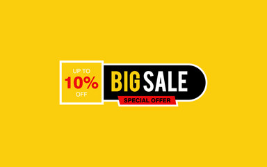 10 Percent discount offer, clearance, promotion banner layout with sticker badge.