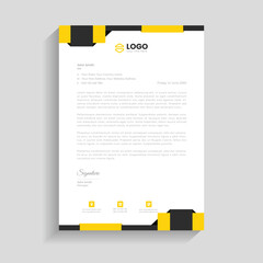Simple yellow color letterhead template 