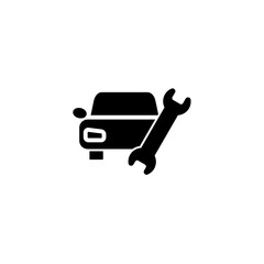 Car repair service icon with wrench