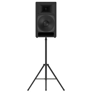 3d rendering illustration of a loudspeaker on a tripod