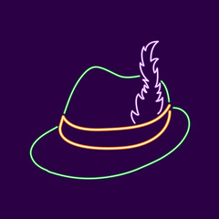 Isolated traditional neon german hat Oktoberfest Vector