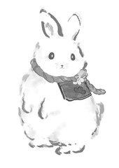うさぎの水彩風イラスト　ベクター