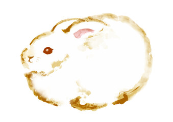 うさぎの水彩風イラスト　ベクター