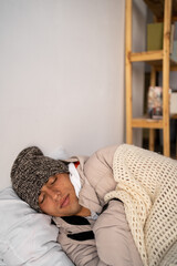renewable energy sources. Energy crisis in Europe. A man freezes in bedroom. Increase in the price...
