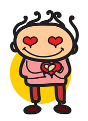 Obraz premium Doodle sketchy happy kids jumping with joy, black and white outline